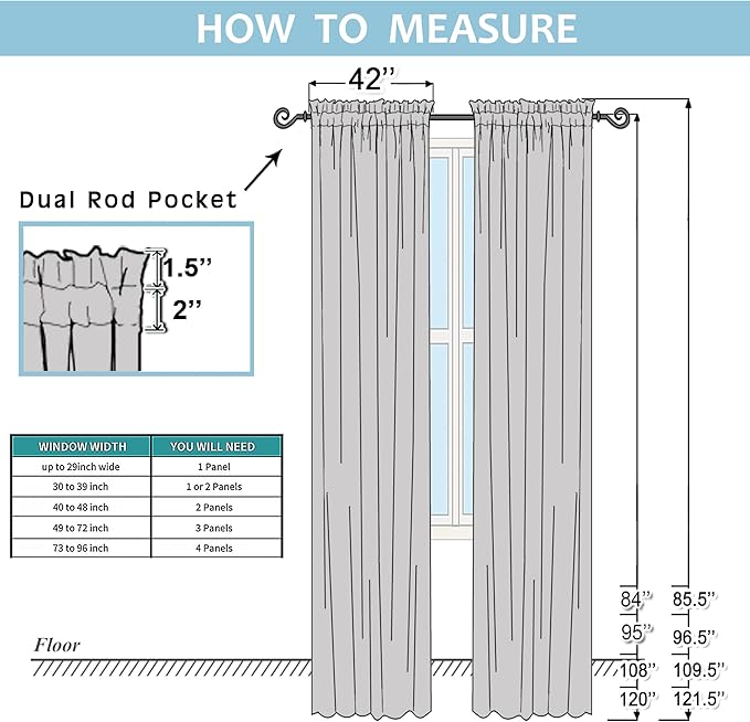 OWENIE Grey Sheer Curtains, Sheer Curtains 84 inches Long 2 Panels Set, Rod Pocket Voile Fimly Gray Drapes for Living Room/Bedroom, 2pcs, Each 42" W x 84" L
