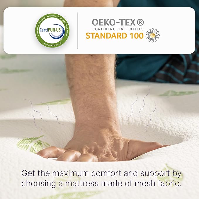 NapQueen Twin Size, 10 Inch Anula Green Tea Infused Memory Foam Mattress, Bed in a Box, CertiPUR-US Certified Mattress