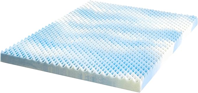 ZINUS 4 Inch Swirl Gel Cooling Memory Foam Mattress Topper, Smaller, More Convenient WonderBox Packaging, Cooling, Airflow Design, CertiPUR-US Certified, Full