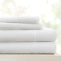 Linen Market Double-Brushed Patterned Microfiber Queen Sheet Set 4 Piece – Oeko-TEX Certified Ultra Soft & Wrinkle-Free - 16" Deep Pocket Sheets - Easy Care Queen Size - Stippled Gray