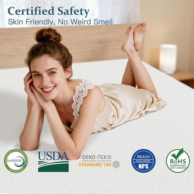 Airensky 2 Inch Memory Foam Mattress Topper, Cooling Gel Infused High Density Cal King (72"x84") Topper with Removable Washable Cover, Bed Topper for Pressure Relief Back Pain, CertiPUR-US Certified
