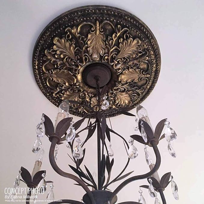 Ekena Millwork CM12BRCPS 12-1/2" x 3-7/8" x 3/4" Bradford Ceiling Medallion, Copper Penny