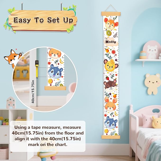 Personalized Ball Games Growth Chart for Wall Kids, Name Height Chart for Kids, for Nursery & Bedroom, Baby Shower Gift (59" x 7.8")