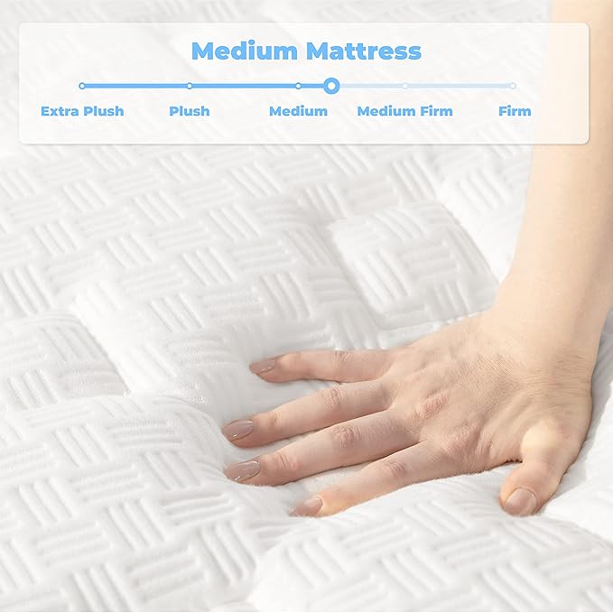 Full Size Mattress, 14 Inch Full Mattress in a Box with Gel Memory Foam and Pocket Spring, Medium Feel, Cooler Sleep & Pressure Relief, 75''x54''x14'', 120 Nights Risk-Free Trial