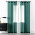 DUALIFE Hunter Green Sheer Curtains 96 Inch Length,Look Semi Sheer Curtain Drapes for Living Room Bedroom Loft Kitchen Bathroom Privacy Voile Window Treatment Panels,52 x 96 Inches,Set of 2