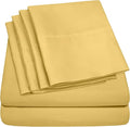 Twin Size Bed Sheets - 4 Piece 1500 Supreme Collection Fine Brushed Microfiber Deep Pocket Twin Sheet Set Bedding - 1 EXTRA PILLOW CASES, GREAT VALUE, Twin, Yellow