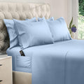DREAMCARE Queen Sheet Set – 6 pcs Cooling Bed Sheets – up to 15” Deep Sheets Queen Size Bed Set – 2500 Supreme Collection – Extra Soft 100% Brushed Microfiber Hotel Luxury with Side Pocket – L Blue