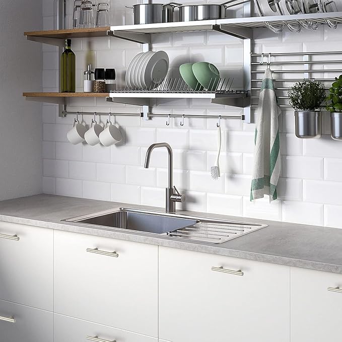 Ravinte 45 Pack | 5 Inch Cabinet Pulls Brushed Nickel Stainless Steel Kitchen Cupboard Handles Cabinet Handles 5 Inch Length, 3 Inch Hole Center