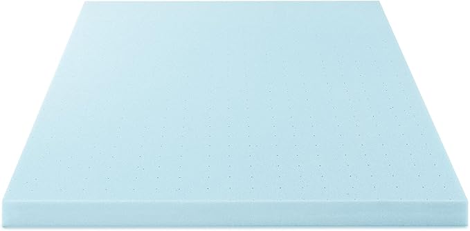 Best Price Mattress 4 Inch Ventilated Memory Foam Mattress Topper, Cooling Gel Infusion, CertiPUR-US Certified, Dorm Essentials, Full