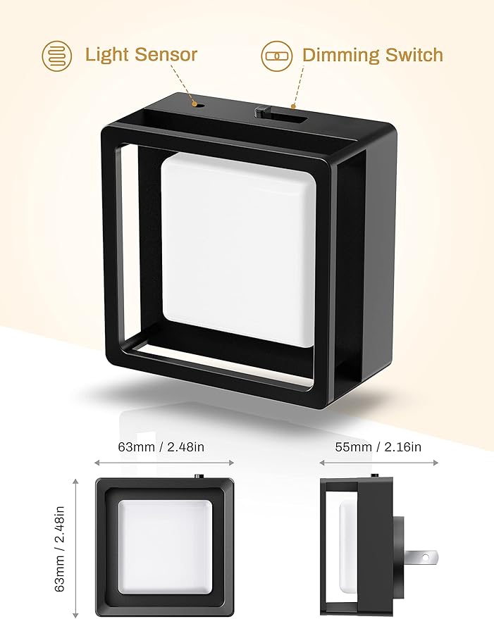 DORESshop LED Night Light, Plug-in [4 Pack], Dusk to Dawn Sensor, Night Lights Plug into Wall for Bedroom, Bathroom, Toilet, Stairs, Kitchen, Hallway, Kids,Adults, Nightlight, Daylight White 5000K…