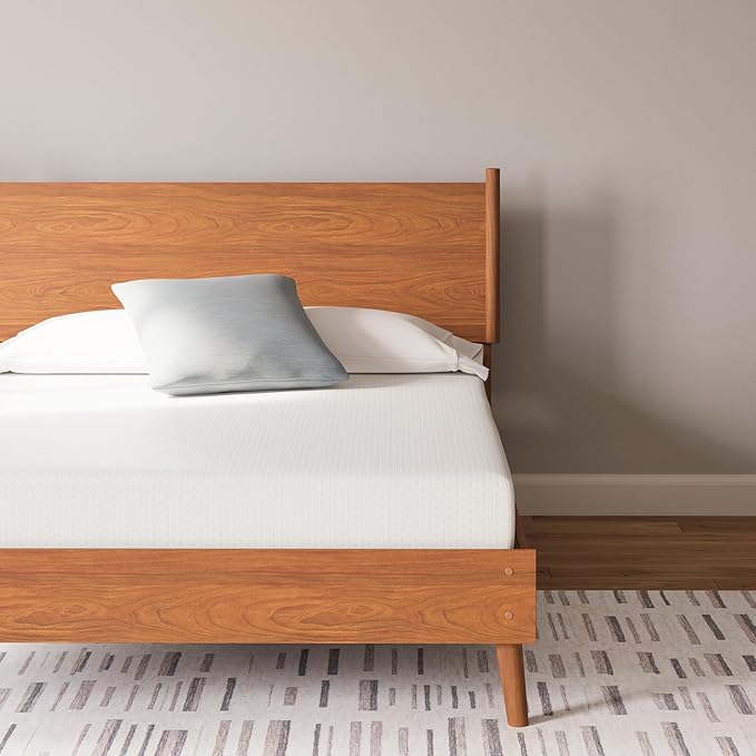 Signature Design by Ashley Twin Size Chime 8 Inch Medium Firm Gel Memory Foam Mattress with Green Tea & Charcoal Extract, Fiberglass Free, Mattress In A Box