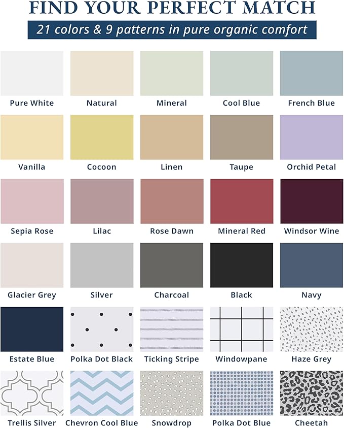 LANE LINEN Eco Friendly 100% Organic Cotton Bed Sheets Full Size, Fully Elasticized Reinforsed Seams, Machine Washable Naturally Cooling Full Sheet Deep Pocket Bedding- Lilac