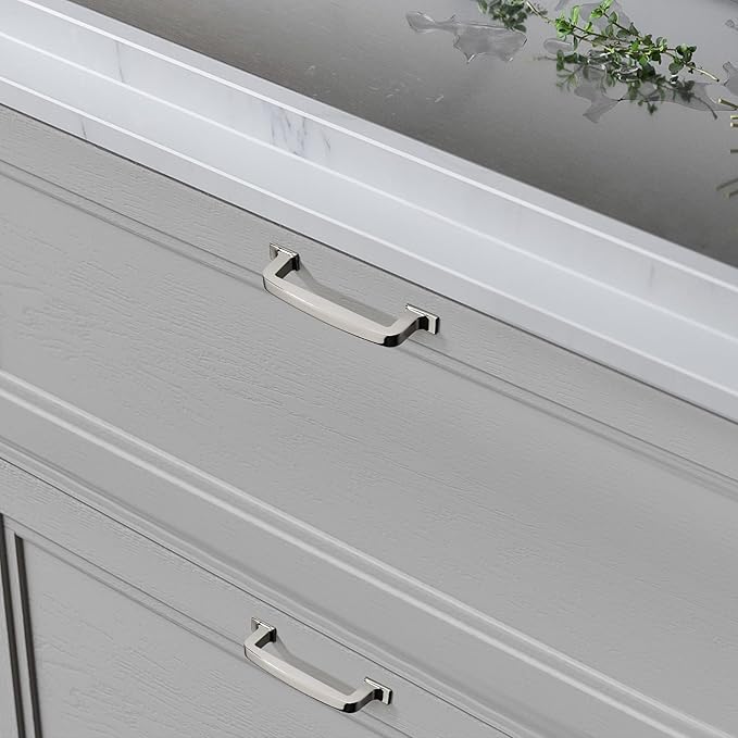 khtumeware 10 Pack 6-1/4 Inch Kitchen Cabinet Handles Polished Nickel Cabinet Pulls Drawer Pulls Kitchen Cabinet Hardware Kitchen Handles for Cabinets Cupboard Handles Drawer Handles
