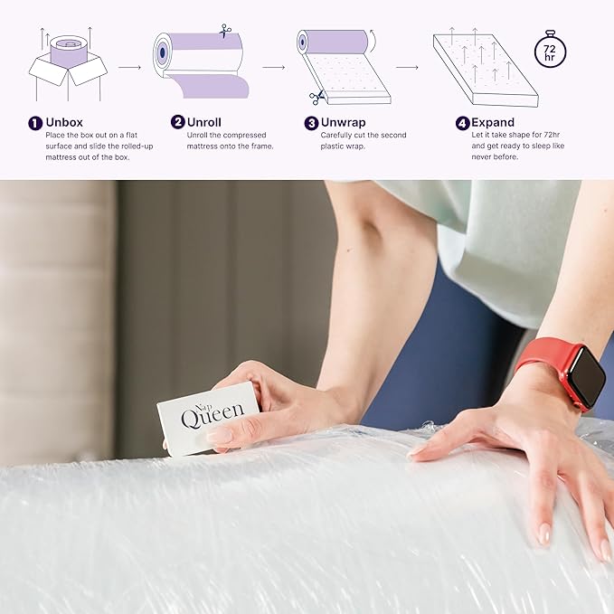 NapQueen Queen Mattress, 8 Inch Elizabeth Cooling Gel Memory Foam Mattress, Queen Bed Mattress in a Box, CertiPUR-US Certified, Medium Firm, Breathable Soft Fabric Cover