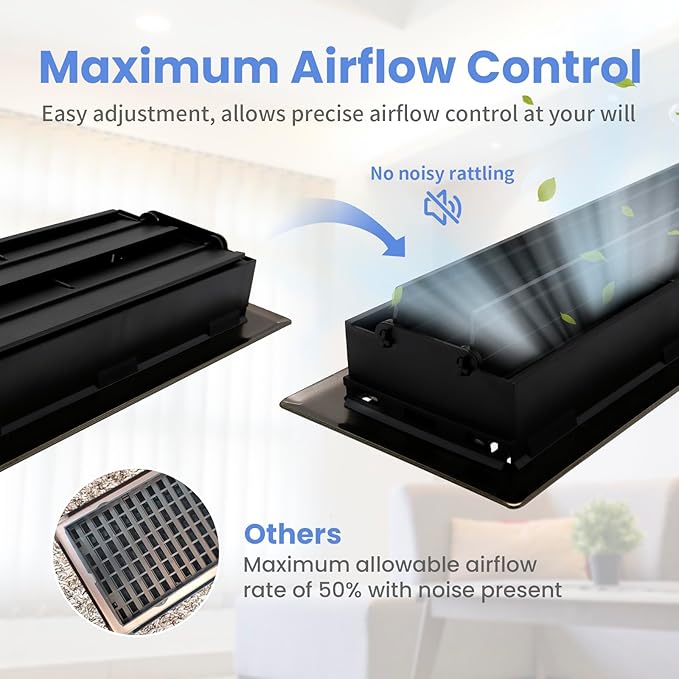 4x14 Inches Heavy Duty Walkable Floor Register - Easy Adjust Air Supply Lever Decorative Floor Vent Covers, Boston Design Vent Covers for Home - Oil Rubbed Bronze