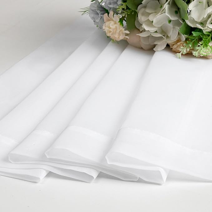 Aiyufneg White Sheer Curtains 36 inch Length Kitchen Tiers Short Voile Curtains/Drapes Solid Sheers Cafe Curtains Voile Bathroom Small Half Window Curtains 2 Panels Set, Rod Pocket, 40" Wx36 L
