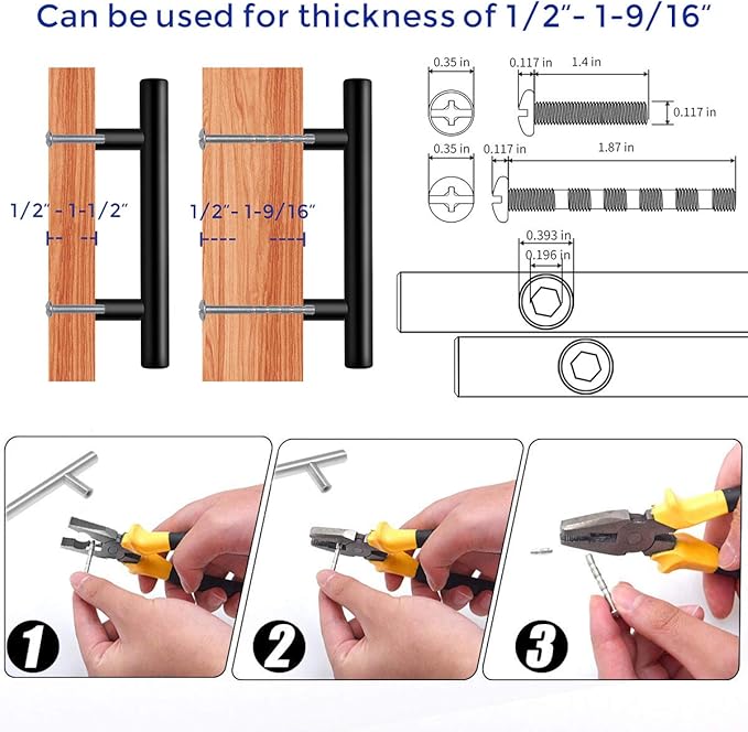 Ravinte 35 Pack | 5'' Cabinet Pulls Matte Black Stainless Steel Kitchen Drawer Pulls Cabinet Handles 5”Length, 3” Hole Center