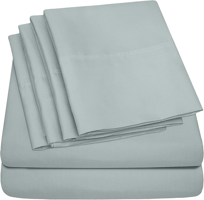 6 Piece Bed Sheet Set, Full, Slate