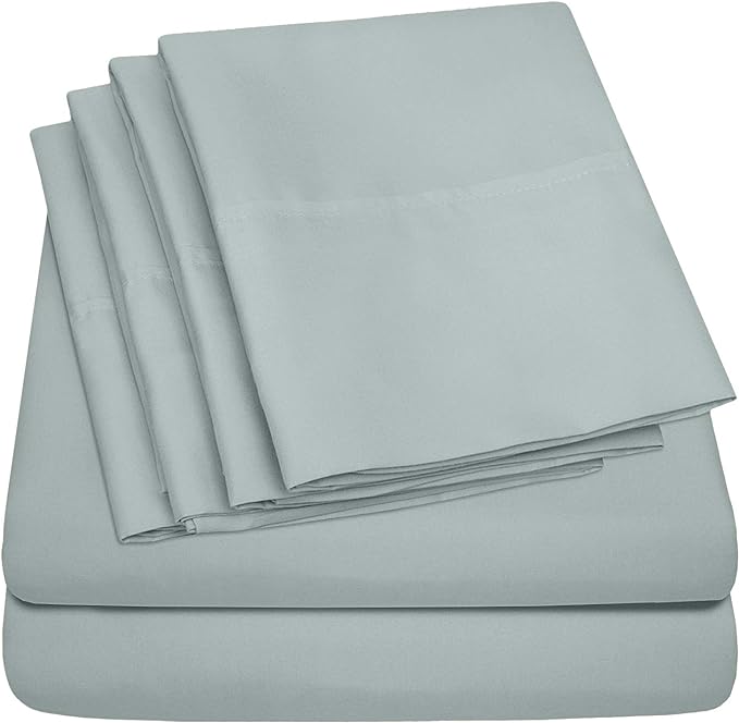 Sweet Home Collection 6 Piece Bed Sheet Set, RV Short Queen, Slate