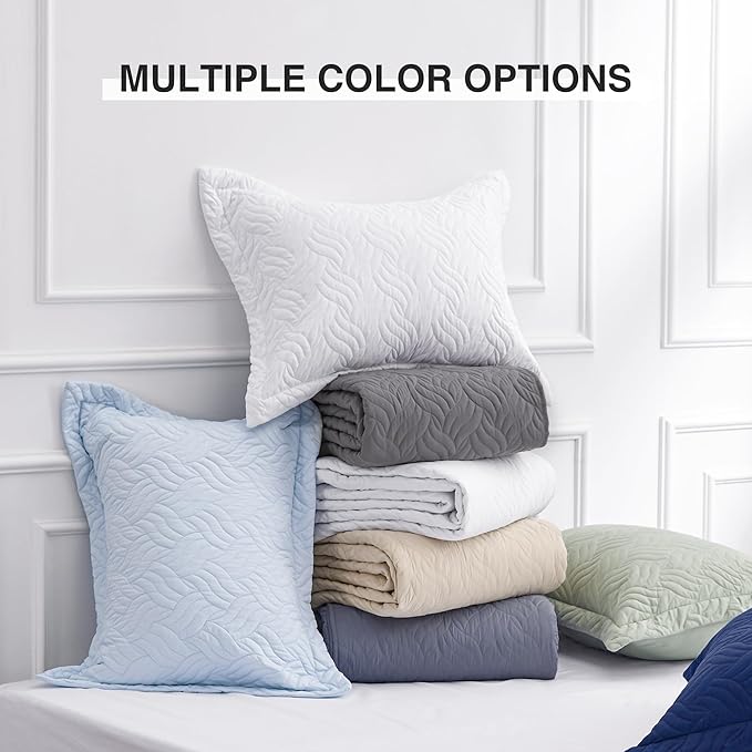 Love's cabin California King Size Quilt Bedding Set Sage Bedspread - Cal King Summer Lightweight Bedspread Comforter - Wave Pattern Coverlet for All Season - 3 Pieces (1 Quilt, 2 Pillow Shams)