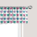 Ambesonne Funny Sloth Window Valance Pack of 2, Colorful Art Repeating Lazy Animal on Plain Backdrop, Rod Pocket Curtain Valances for Kitchen Bedroom, 42" X 12", Dark Seafoam Pink