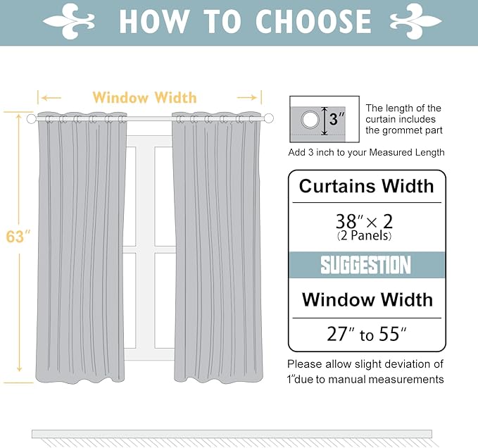 ChrisDowa 100% Blackout Curtains 63 inch Long for Bedroom with Black Liner, 2 Thick Layers Total Blackout Thermal Insulated Grommet Window Curtains 2 Panels Set (Cappuccino, 38 x 63 Inch)