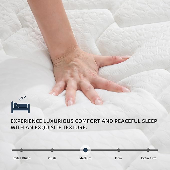 Full Size Mattress 10 Inch | Full Mattresses in a Box Hybrid | Medium Firm Feel Memory Foam and Individual Pocket Springs | Fiberglass Free Bed Matress | Breathable | CertiPUR-US | Upgrade