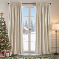 Lazzzy Velvet Blackout Curtains Thermal Insulated Room Window Drapes Super Soft Luxury Curtains for Living Room Bedroom Rod Pocket 2 Panels, Beige, 62" W x 108" L