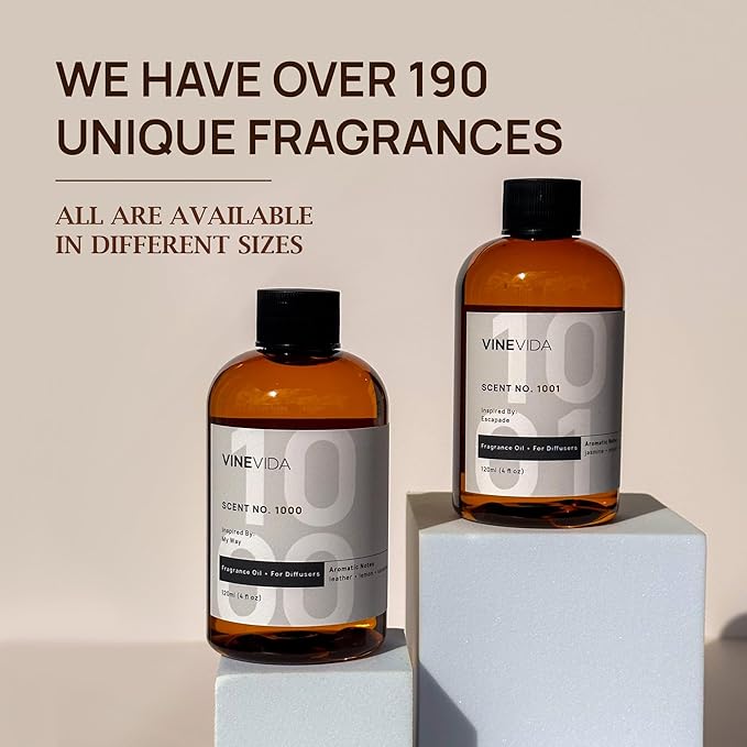 VINEVIDA [32 Fl Oz] Scent NO. 1303 Fragrance Oil for Cold Air Diffusers, Aromatic Notes of Leather Musk Sandalwood, Essential Oils for Diffuser Oil Refill & Air Freshener Room Spray