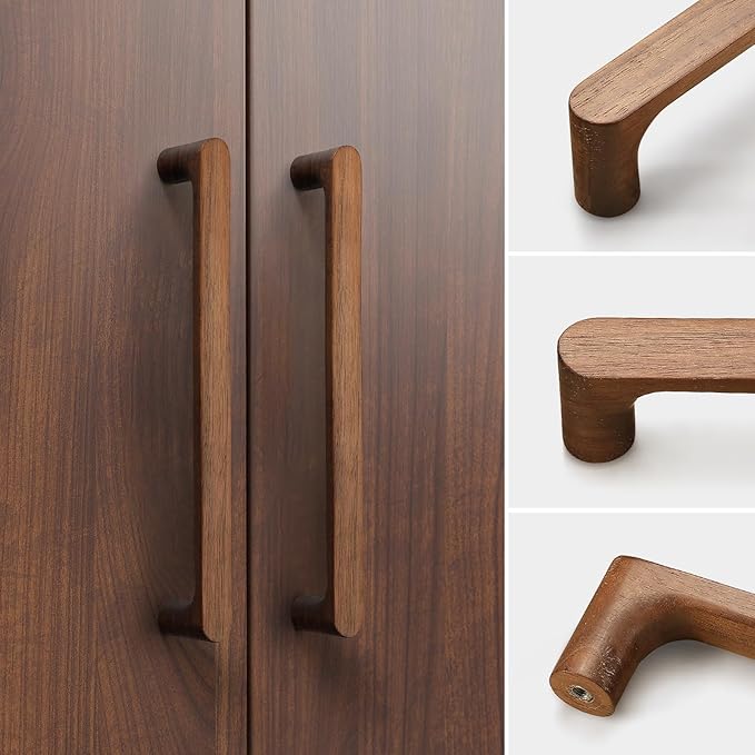 Walnut Round 5 in 8 pcs Wooden Drawer Pulls Handle pulls for cabinets Kitchen Cabinet Drawer pulls Cabinet Door