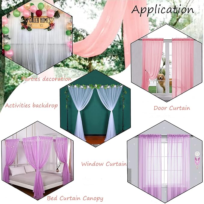 Akiky Bed Canopy with Lights Canopy Bed Curtains Canopy for Girls Boys Adults,Home Decoration Set of 8 Panels (Full/Queen, Purple)