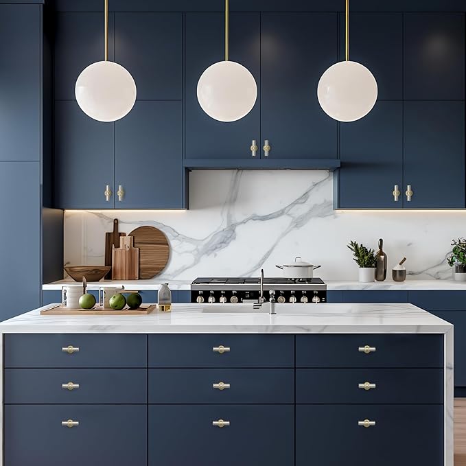 25 Pack Brushed Nickel Cabinet Knobs - Gold Kitchen Cabinet Knobs Cabinet Pulls for Kitchen Cabinet Drawer Stainless Steel Dresser Knobs for Cabinet Hardware 2in Length Single Hole