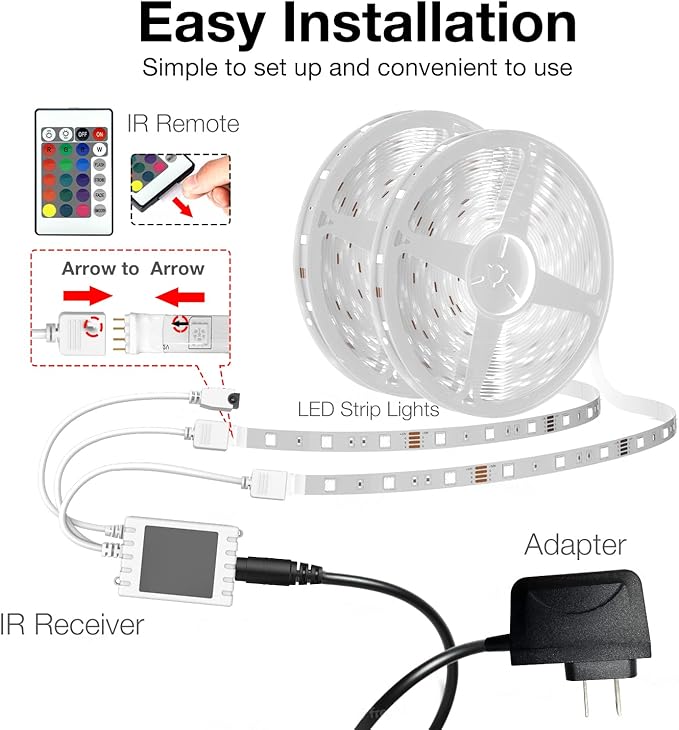DAYBETTER Smart WiFi Led Lights, Tuya App Controlled, Work with Alexa and Google Assistant, Timer Schedule, RGB Strip Color Changing Décor for Bedroom Party Kitchen, 50ft