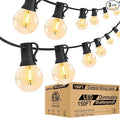 Lightdot 150FT Outdoor String Lights, LED Bistro String Lights with Shatterproof G40 Vintage Bulbs, 2200K Dimmable, Waterproof Hanging Lights for Porch, Deck, Garden, Backyard, Balcony - ETL Listed
