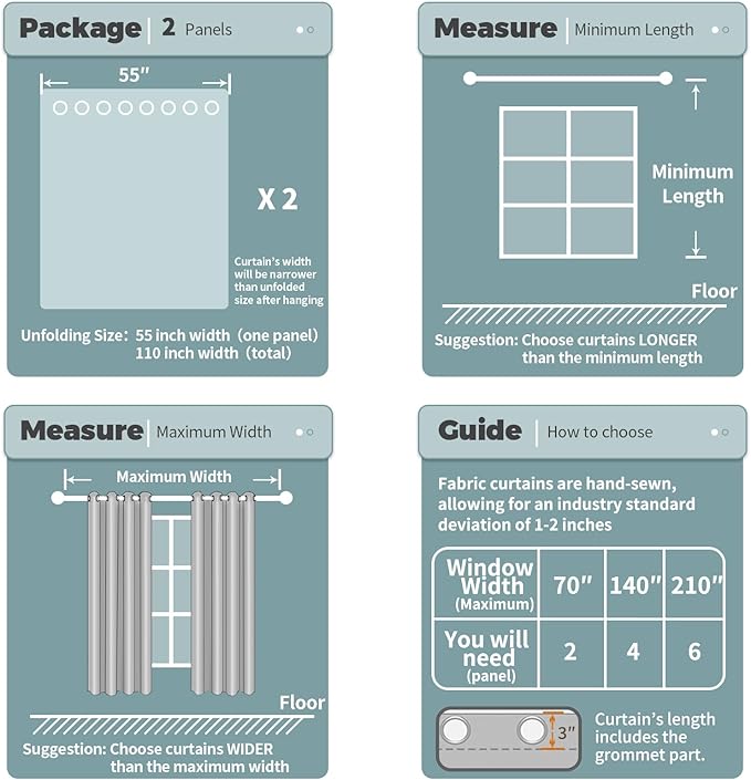 BGment Blackout Curtains - Grommet Thermal Insulated Room Darkening Bedroom and Living Room Curtains, Set of 2 Panels (55 x 96 Inch, Champagne)
