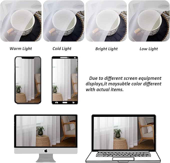 Chyhomenyc Extra Long White Sheer Curtains 144 inch 2 Panels, Translucent Backdrop Window Scarf Drapes for Canopy Bed/Wedding/Living Room/Anniversary, 12FT Length, Each 59Wx144L in, 2PCS