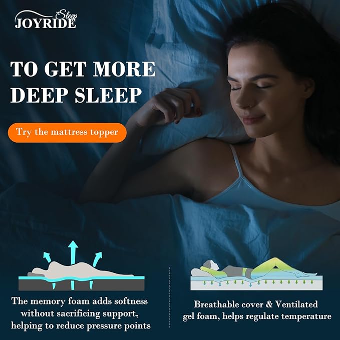 2 Inch King Memory Foam Mattress Topper, Cooling Gel Bed Topper with Removable Cover, Soft & Pain Relief & Breathable, CertiPUR-US & Oeko-Tex Certified