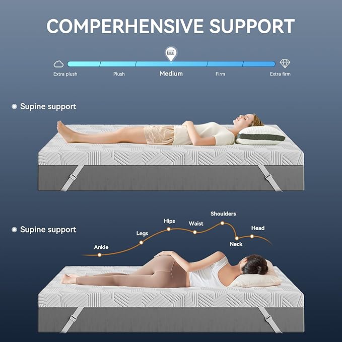 ELEMUSE 3 Inch Gel Memory Foam Mattress Topper Cal King Size Pressure-Relieving Mattress Topper for Back Pain,Non-Slip Design with Removable & Washable Cover, CertiPUR-US