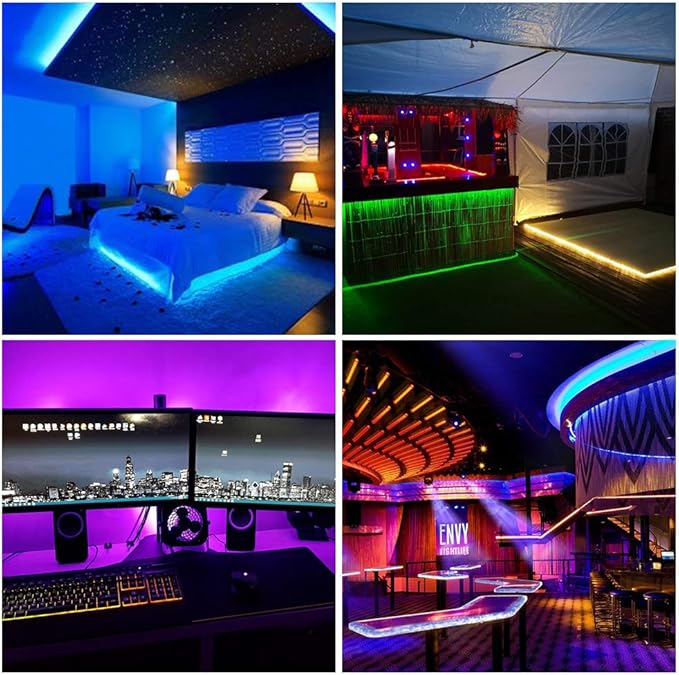 BTF-LIGHTING WS2812B RGB ECO LED Strip, Chasing Effects 5050SMD Individually Addressable 3.3FT 100 (2x50) Pixels/m Flexible Dream Color IP30 for Bedroom DIY Projects DC5V (No Adapter or Controller)