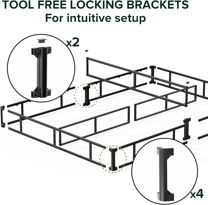 ZINUS 5 Inch Queen Metal Smart Box Spring with Quick Assembly, Mattress Foundation, Strong Metal Frame, Easy Assembly