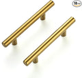 Ravinte 18 Pack 5 Inch Cabinet Pulls Brushed Brass Stainless Steel Kitchen Drawer Pulls Cabinet Handles 5”Length, 3” Hole Center