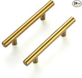 Ravinte 24 Pack 5 Inch Cabinet Pulls Brushed Brass Stainless Steel Kitchen Drawer Pulls Cabinet Handles 5”Length, 3” Hole Center