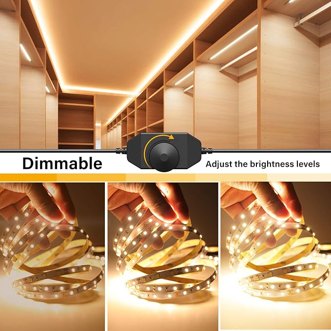Onforu LED Strip Lights Warm White,32.8ft Dimmable 3000k Led Lights for Bedroom,Soft White Rope Light,2835 LEDs 12V Flexible Strip Tape Easter Lighting for Under Cabinet,Home,Kitchen,Bedroom,Christmas
