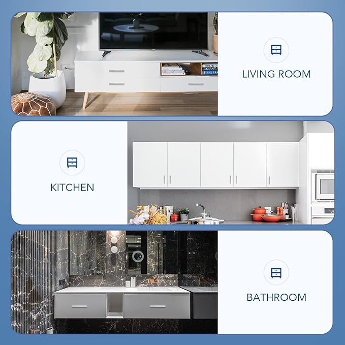 Ravinte 5 Pack Brushed Nickel Kitchen Cabinet Handles 4 Inch Cabinet Pulls Square Kitchen Hardware for Cabinet Drawer Pulls Drawer Handles Come with Screwdriver