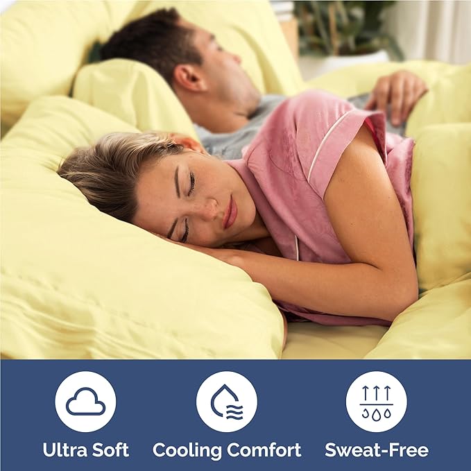 Twin XL Size 3 Piece Sheet Set - Comfy Breathable & Cooling Bed Sheets Set - Hotel Luxury Bedding for Women, Men, Kids, Teens, Boys & Girls - Deep Pockets, Ultra-Soft, Wrinkle Free - Oeko-Tex - Yellow