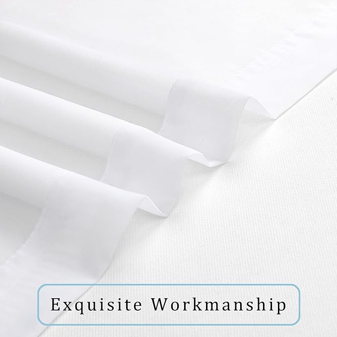 OWENIE Extra Long White Sheer Curtains 144 inch 2 Panels Set, Translucent Backdrop Window Scarf Drapes for Canopy Bed/Wedding/Living Room/Anniversary, 12FT Length, Each 59Wx144L in, 2PCS, White