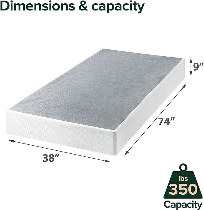 ZINUS 9 Inch Metal Smart Box Spring, Mattress Foundation, Strong Metal Frame, Easy Assembly, Twin