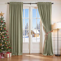 Lazzzy Velvet Blackout Curtains Thermal Insulated Room Window Drapes Super Soft Luxury Curtains for Living Room Bedroom Rod Pocket 2 Panels, Olive Sage, 42" W x 90" L