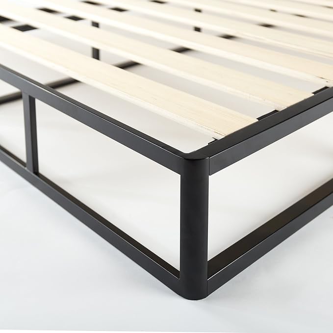 ZINUS Metal Box Spring with Wood Slats, 9 Inch Mattress Foundation, Sturdy Steel Structure, Easy Assembly, California King