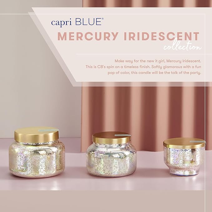 Capri Blue Reed Diffuser - Reed Diffuser Set Includes Scented Oil, Sticks, and Mercury Iridescent Glass Bottle - Home Decor Room Fresheners - Havana Vanilla (5.7 fl oz)